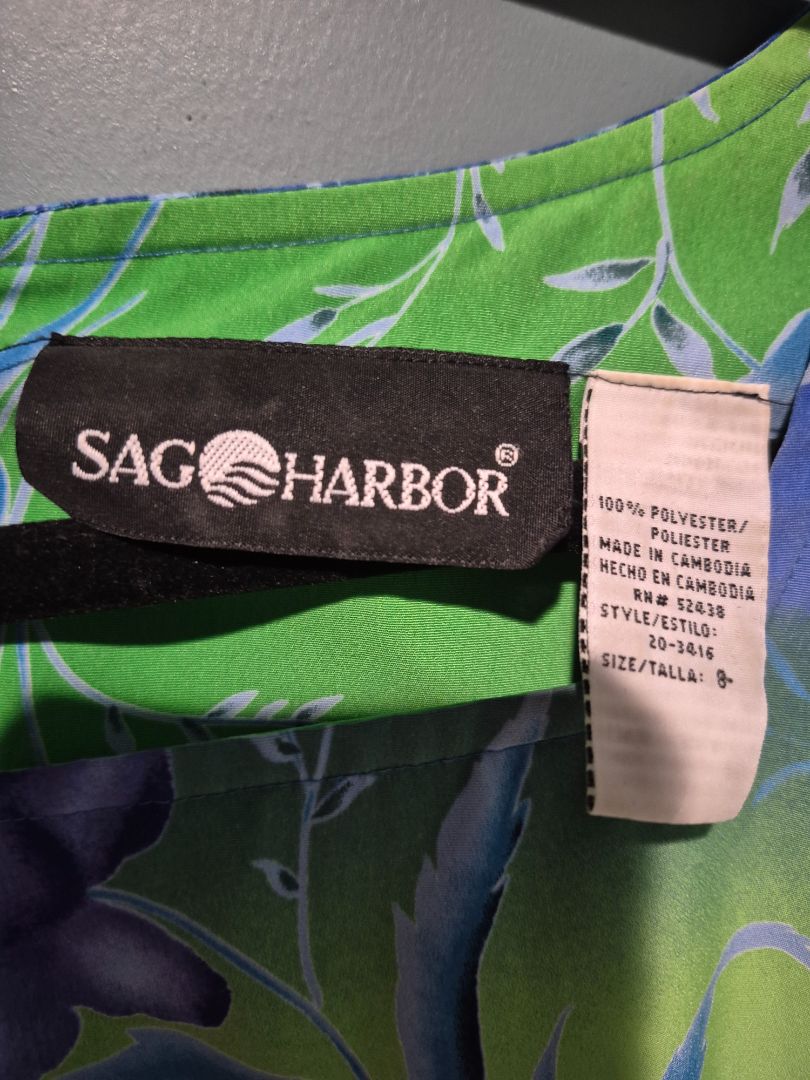 Green/Blue Sage Harbor Dress, 8