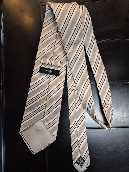 Grey/Blue Striped Boss Ties