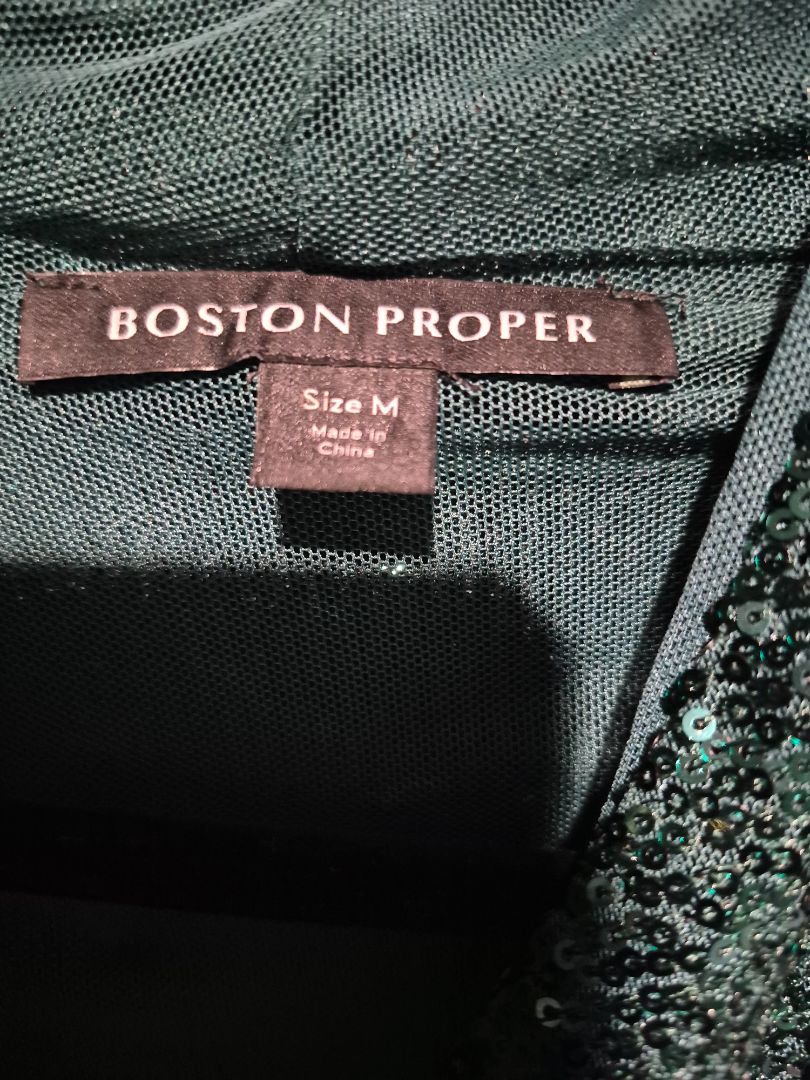 Green Boston Proper Sequined Shirt, M