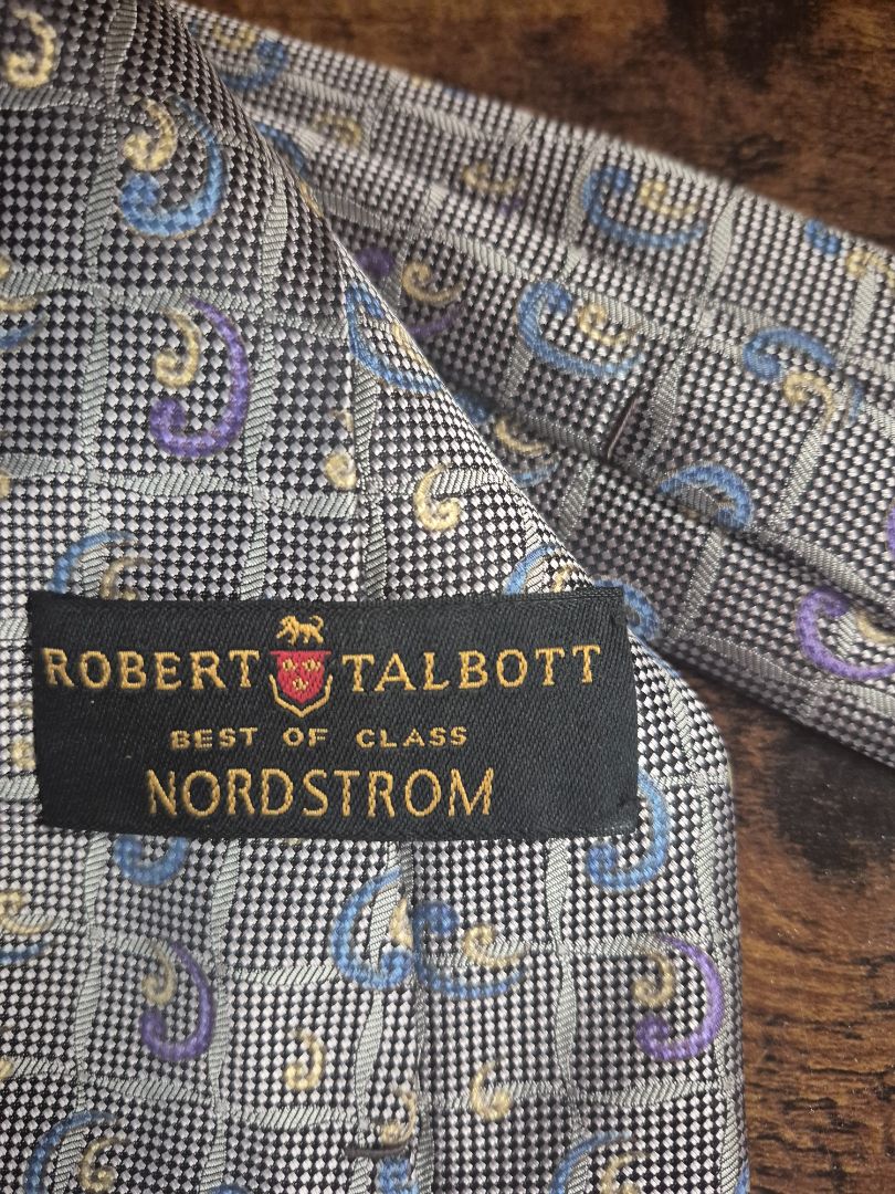 Silver Robert Talbott Tie