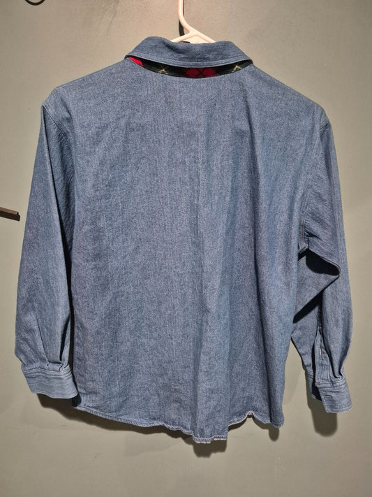 Denim Susan Bristol Petites Long Sleeve Button Shirt, S