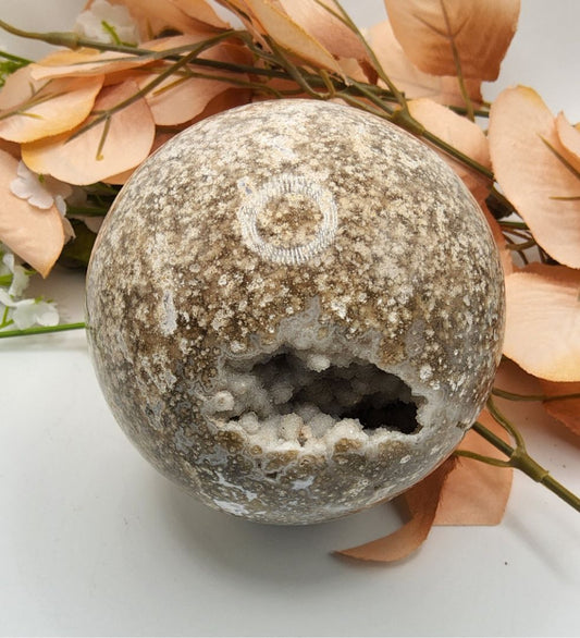 90 MM Jasper Sphere with Druzy Stones