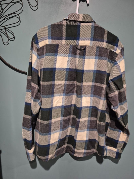 Blue & Forest Plaid Orvis Button Down Shirt, LG