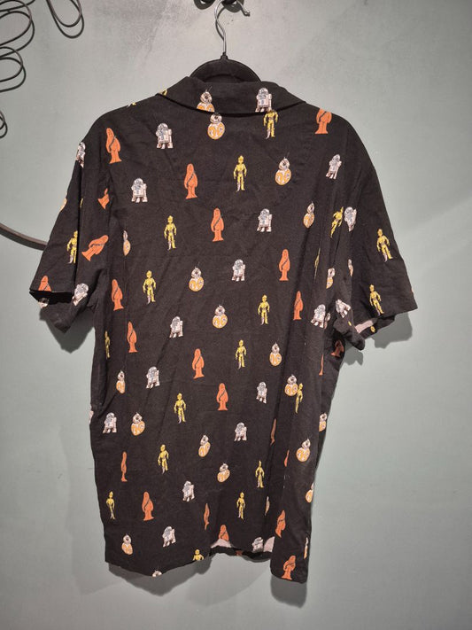 Star Wars Short Sleeve Shirt, XXL, C3PO, R2D2, Chewy