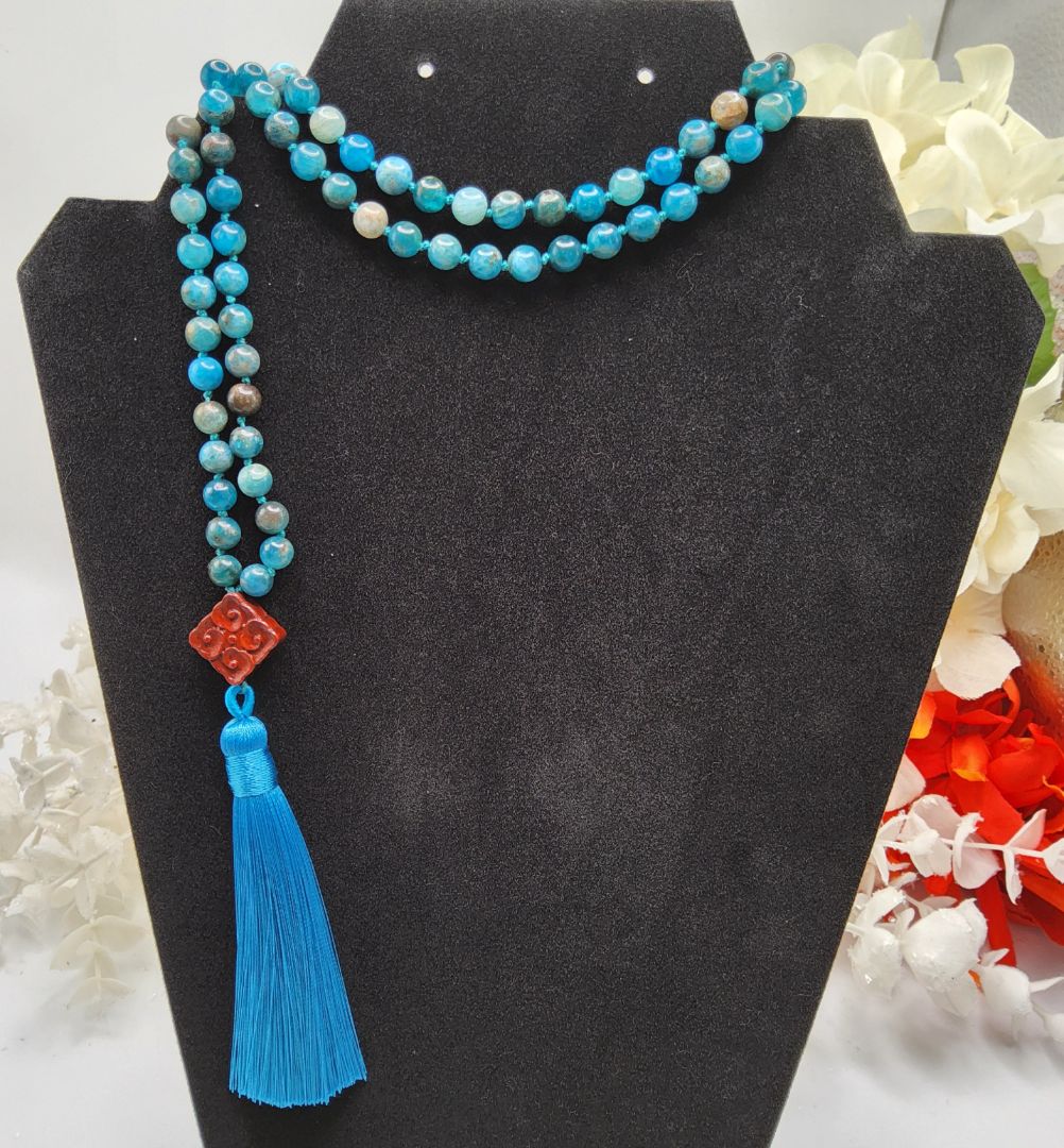 Blue Apatite Mala Stones