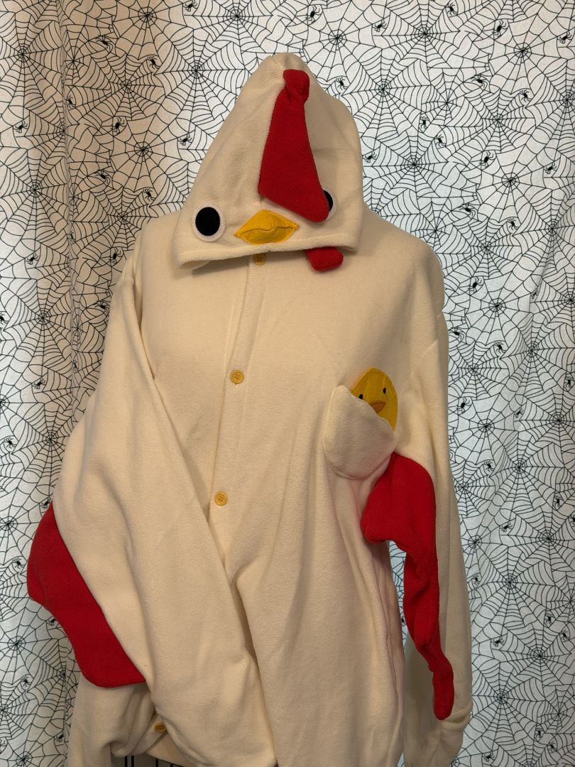 Cream Chicken Halloween Costume, Medium, runs Large
