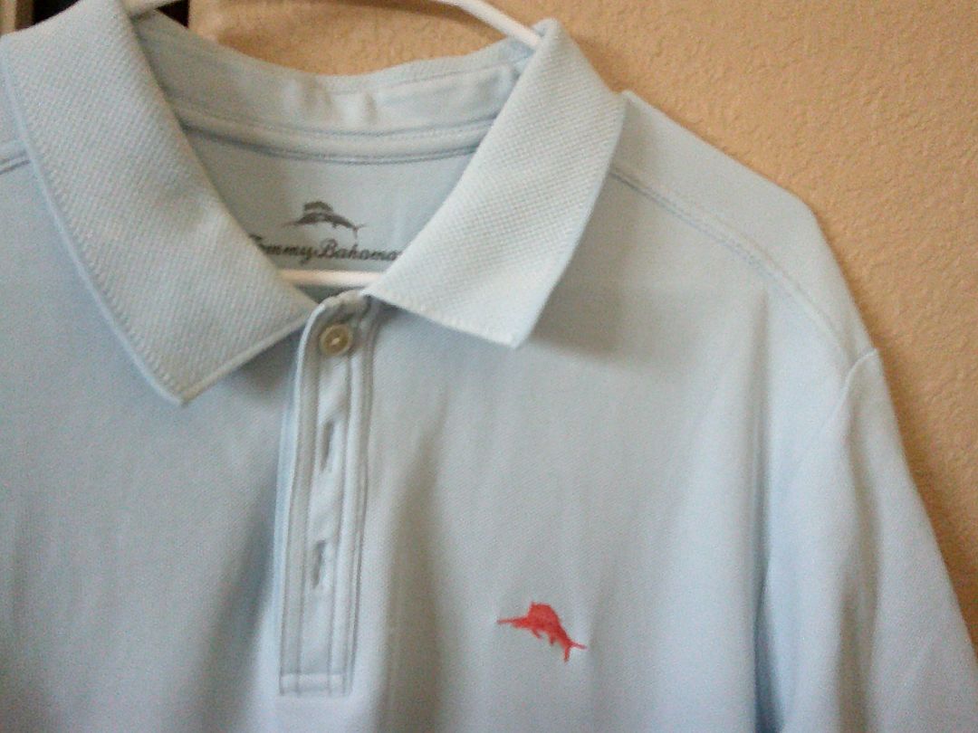 LIGHT BLUE Tommy Bahama COLLAR Shirt, XL