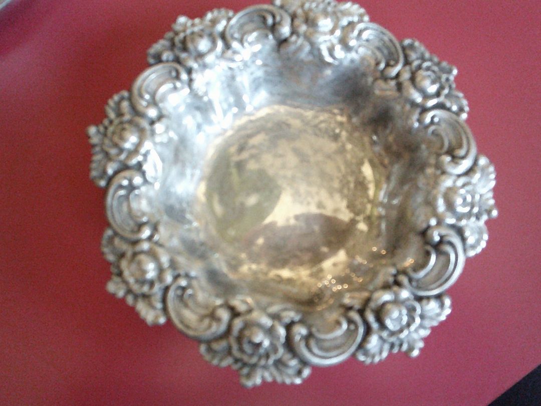 SILVERPLATE- FLORAL BOWL