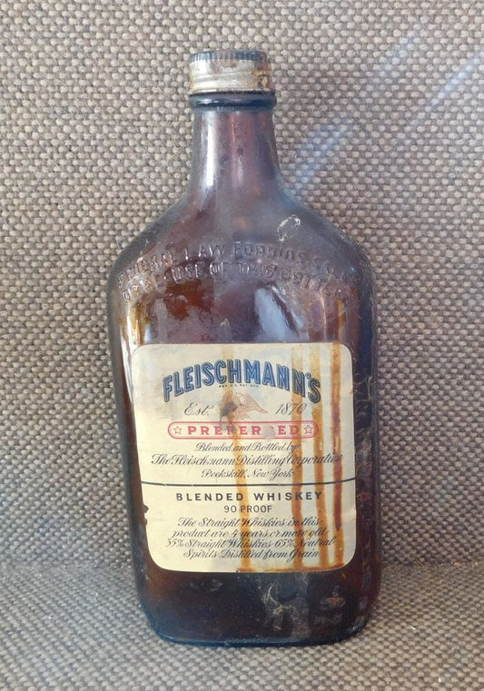 Empty Fleischmann's Whiskey Bottle