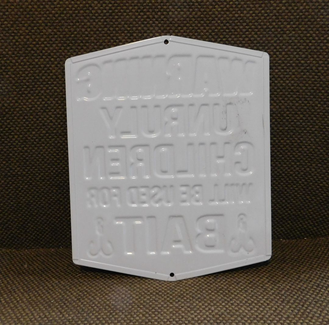 Bait Metal Sign, 8 1/2" x 7"