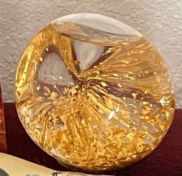 Gold Foil Paperweight, 3"x3"x3"