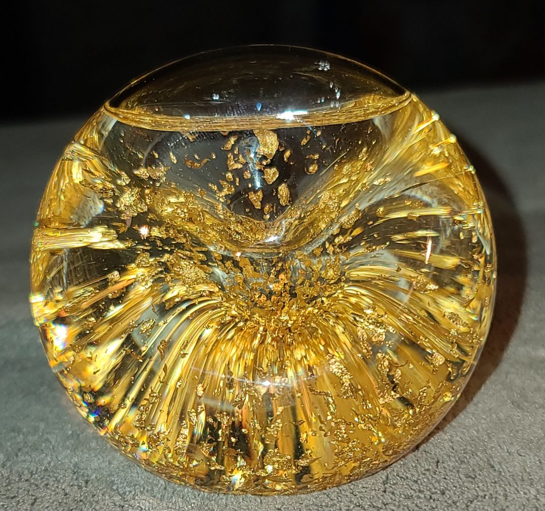 Gold Foil Paperweight, 3"x3"x3"