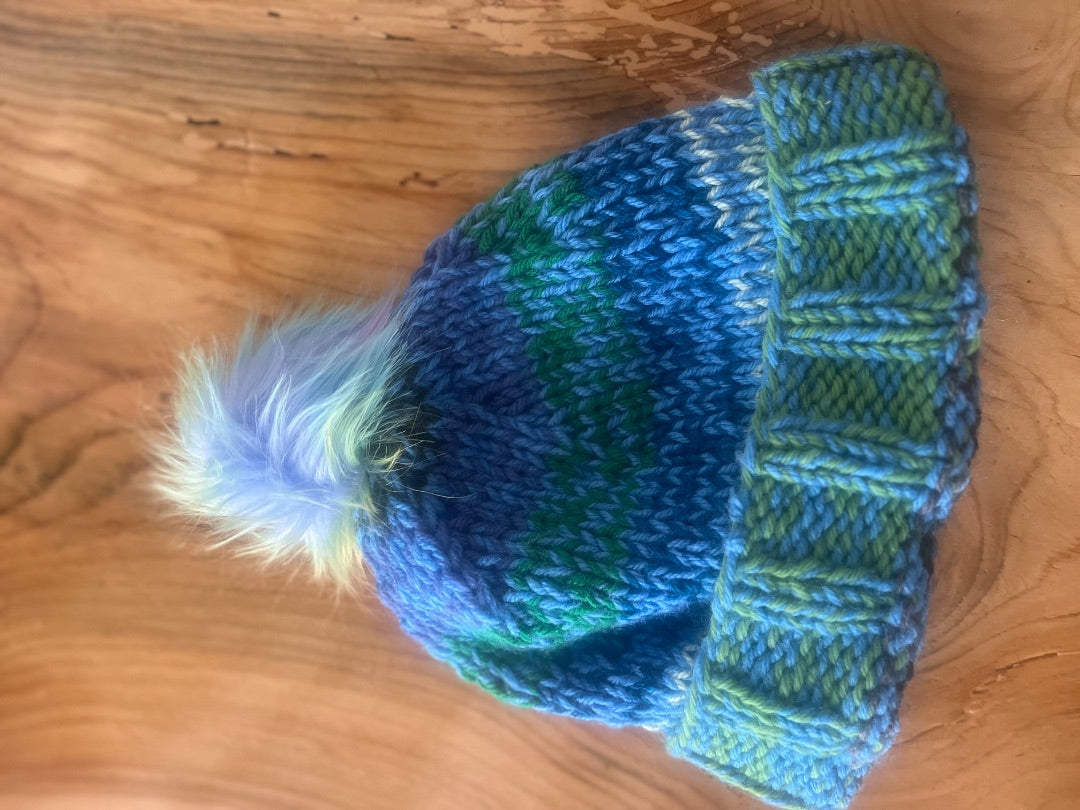 Blues Handmade Crochet hat, Med