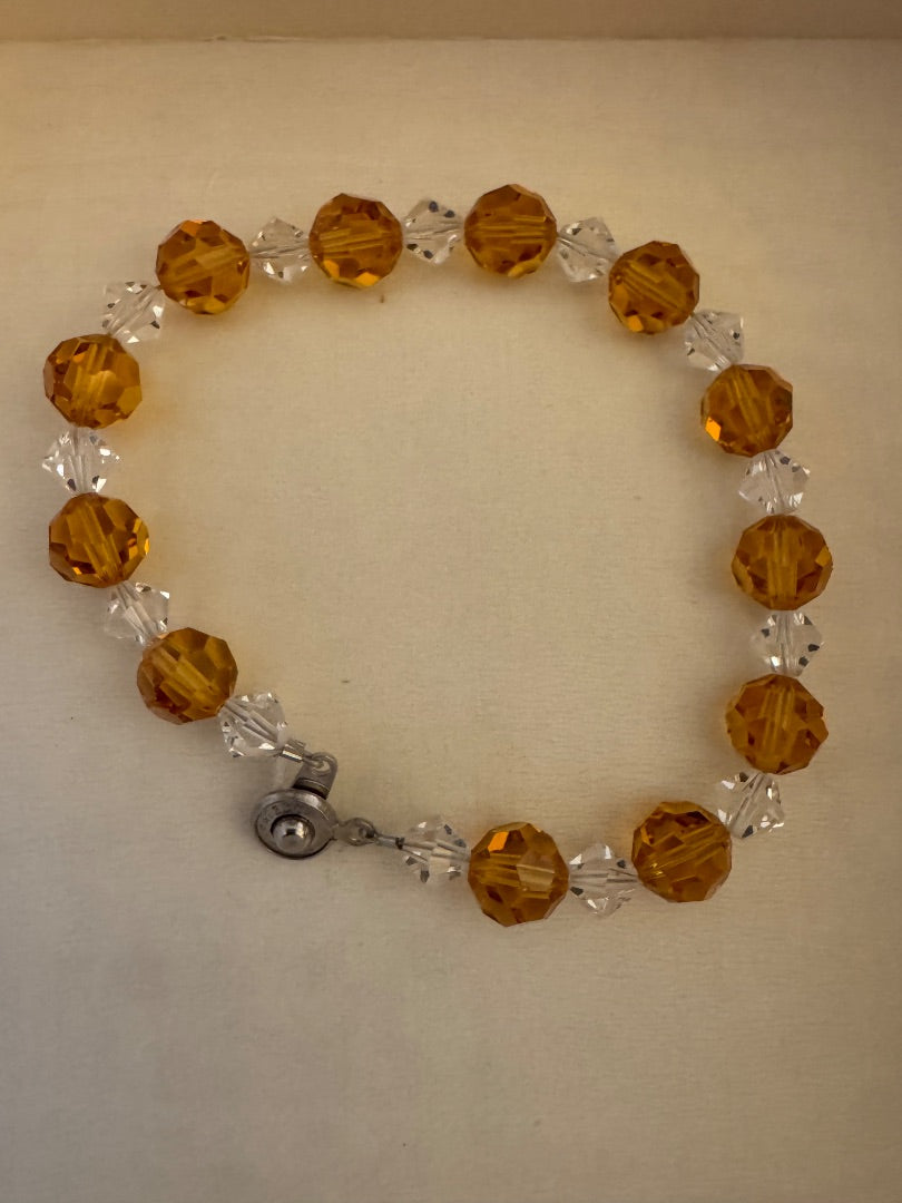Lt Orange AB bead clasp bracelet