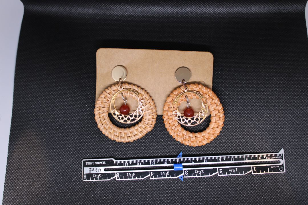 Designs by Raven Woven Circle Earrings with Decorative Accents