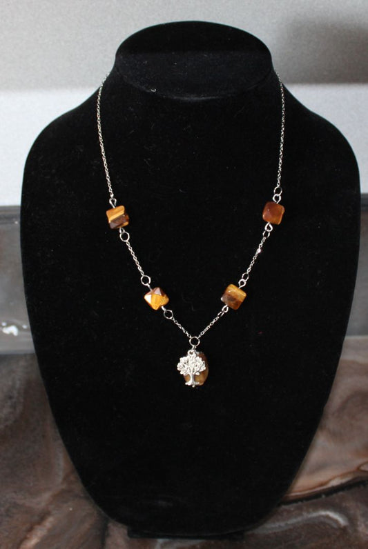 Designs by Raven Tree of Life Necklace with Tigers Eye
