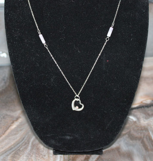 Designs by Raven Heart Pendant Necklace with Amethyst Accents