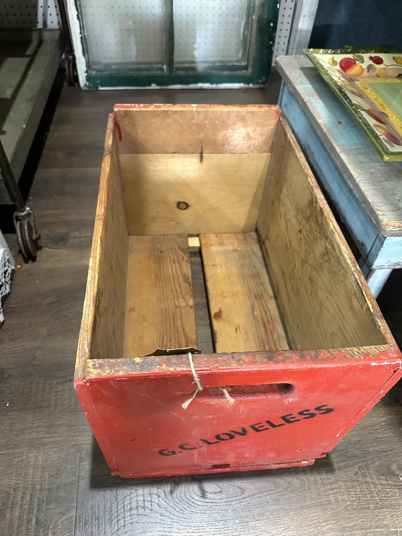 Red Antique Apple Box