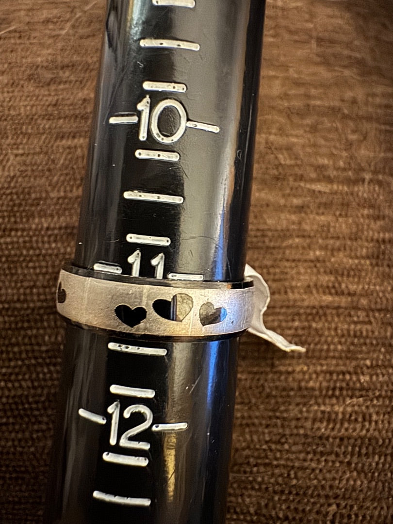 Band - Stainless Steel/black hearts 11