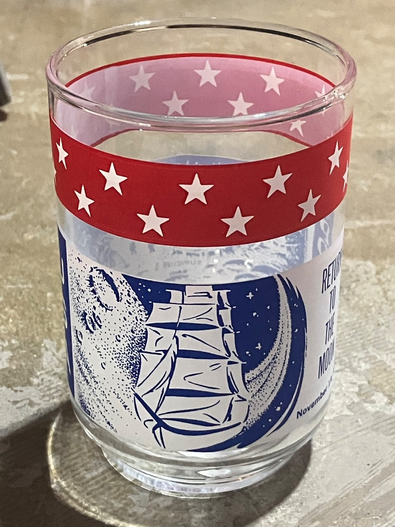 Blue Red Apollo 12 Drinking Glasses, 4