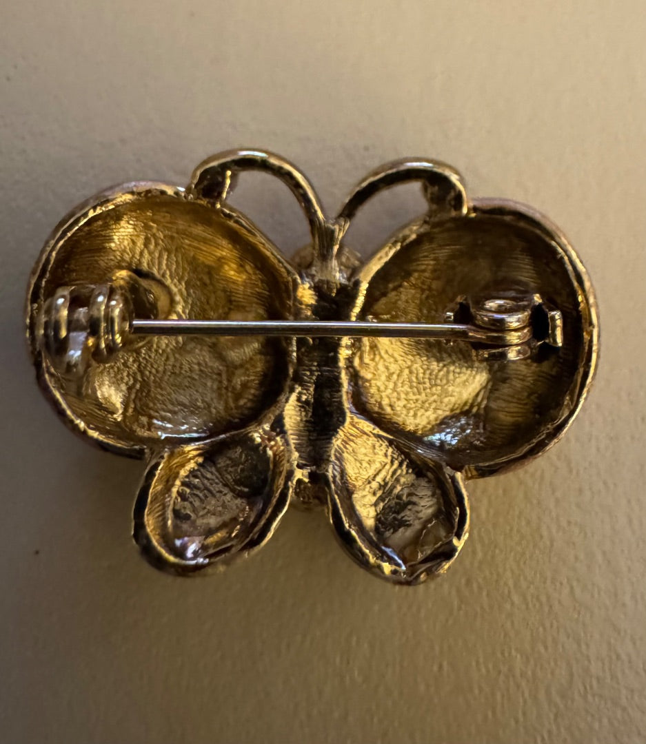 Rosegoldsilvertone butterfly pin
