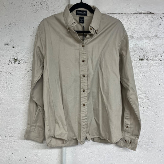 90s Women's Tan Button-Up, L