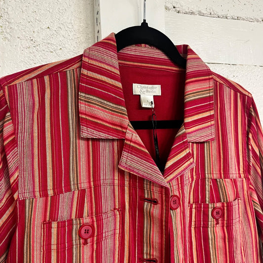 00s Striped Cotton Jacket, L/XL