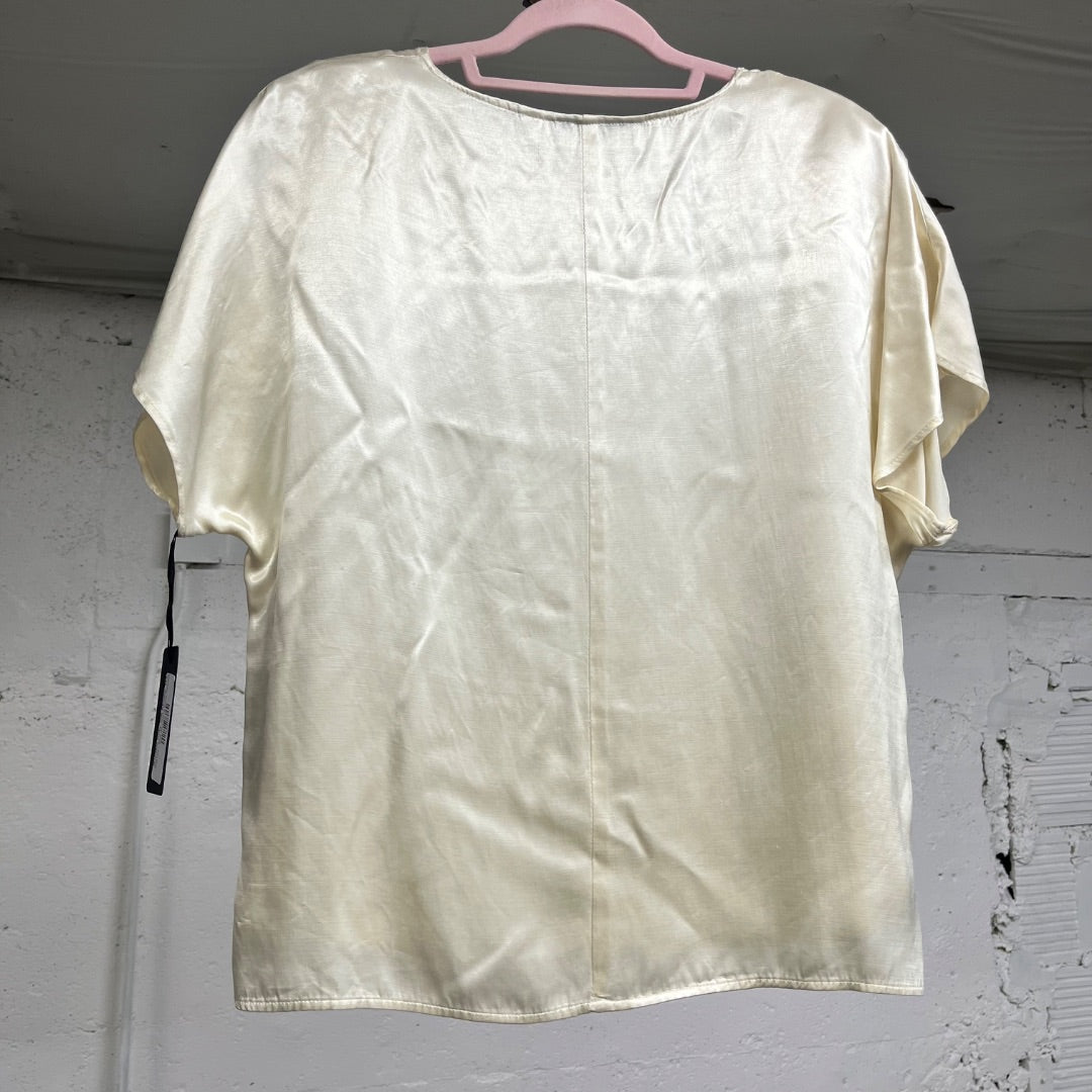 80s/90s Ivory Silk Blouse, M/L