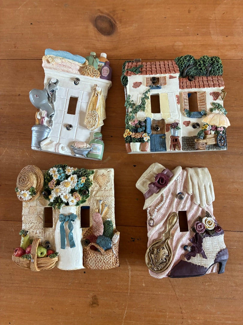 Set of 4 rustic vintage light switch covers