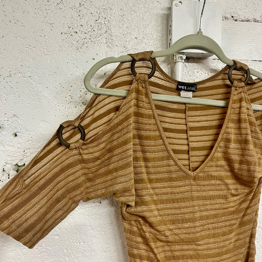 90s/00s Wet Seal O-Ring Sleeve Top, S
