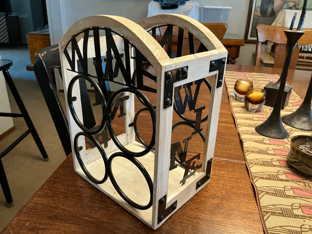 White with black Wine rack