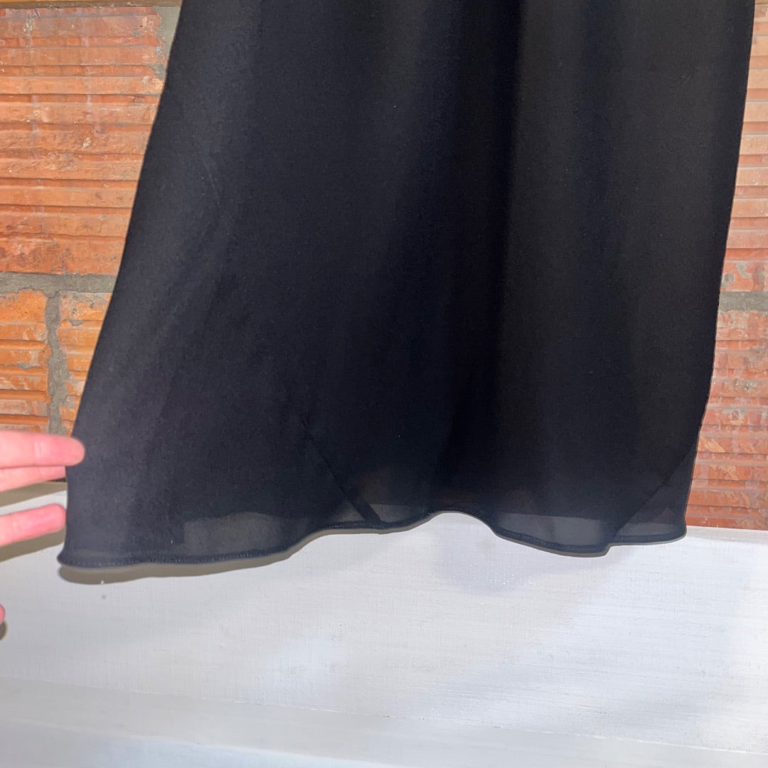 90s Sheer Black Maxi Slip Dress, 6/S