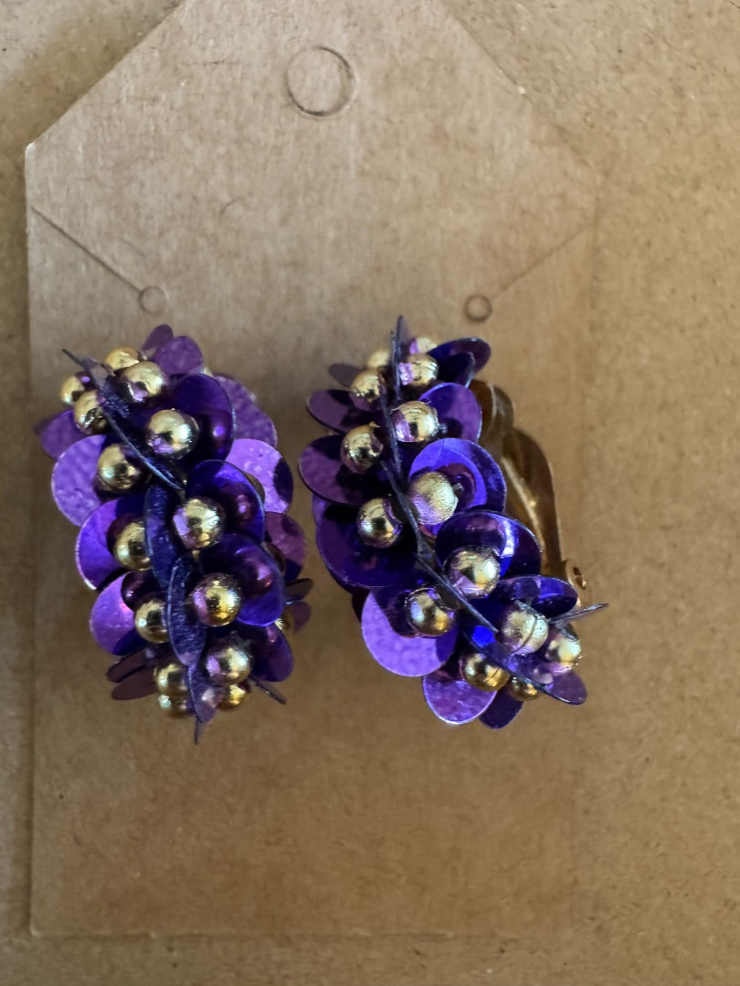 Purpleglittlergt clip earrings