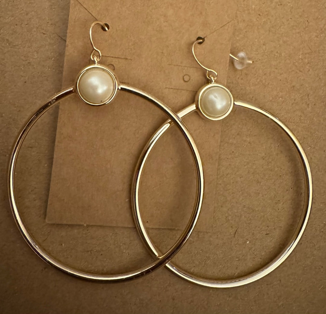 FauxpearlGT Hoop dangle earrings