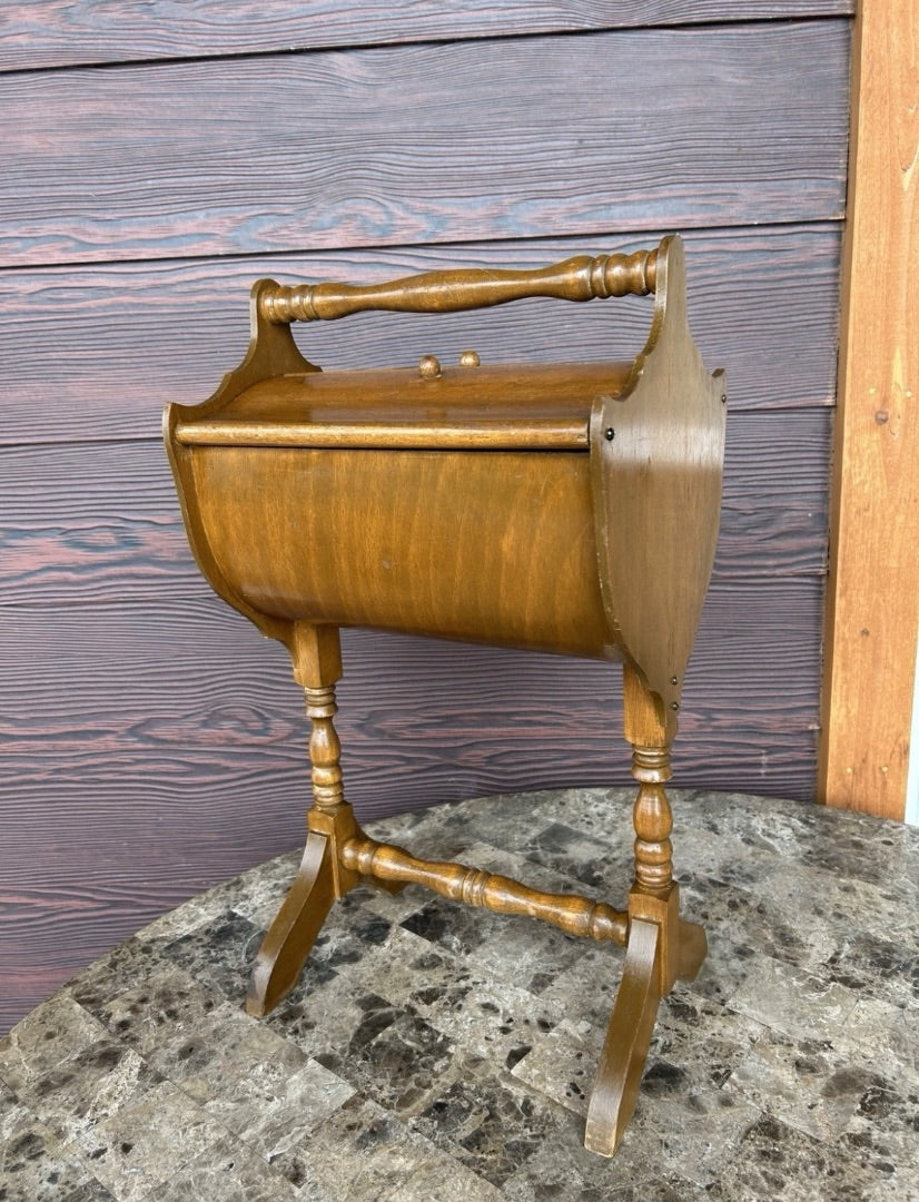 Vintage wooden sewing box