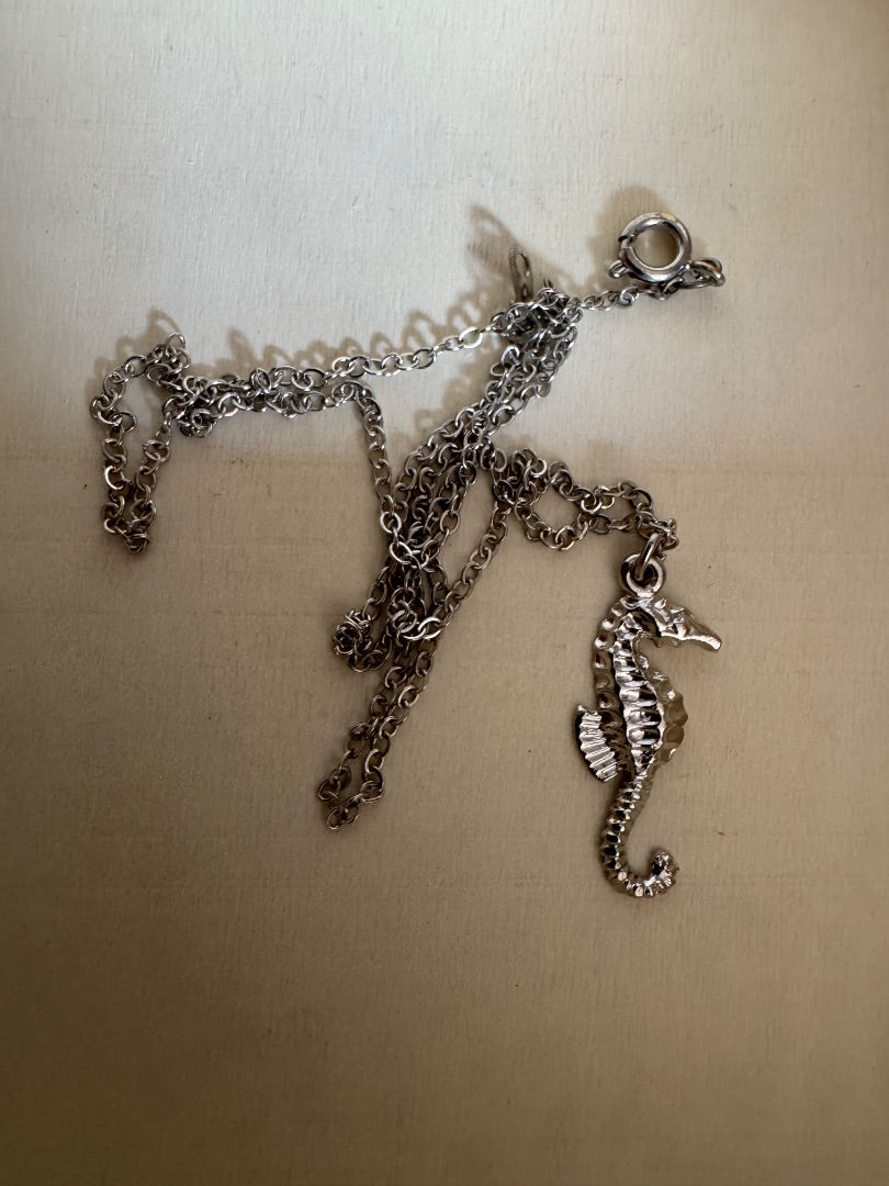 Seahorse silvertone necklace