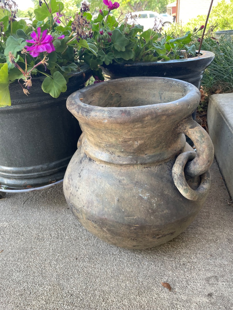 Green Terra cotta urn