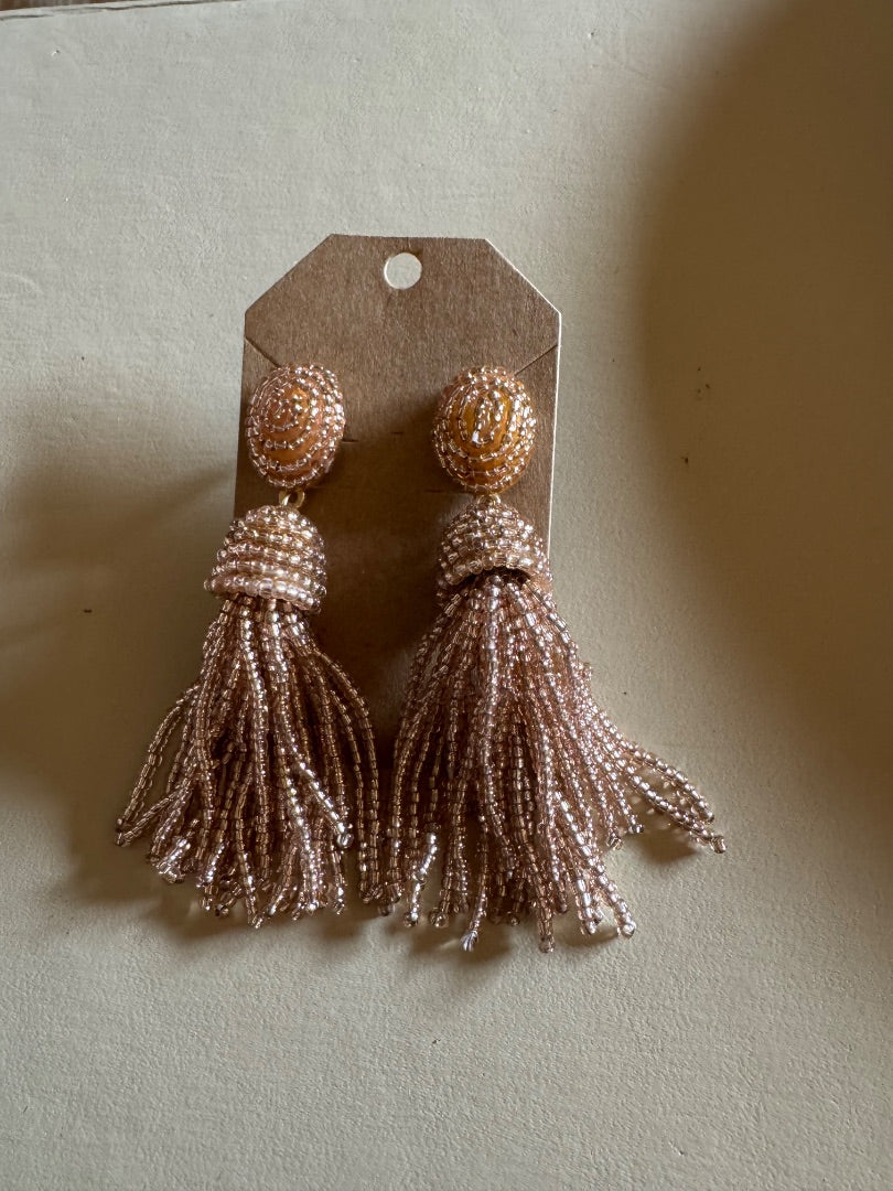 SugarFix by BaubleBar gold seed bead fringe stud earring