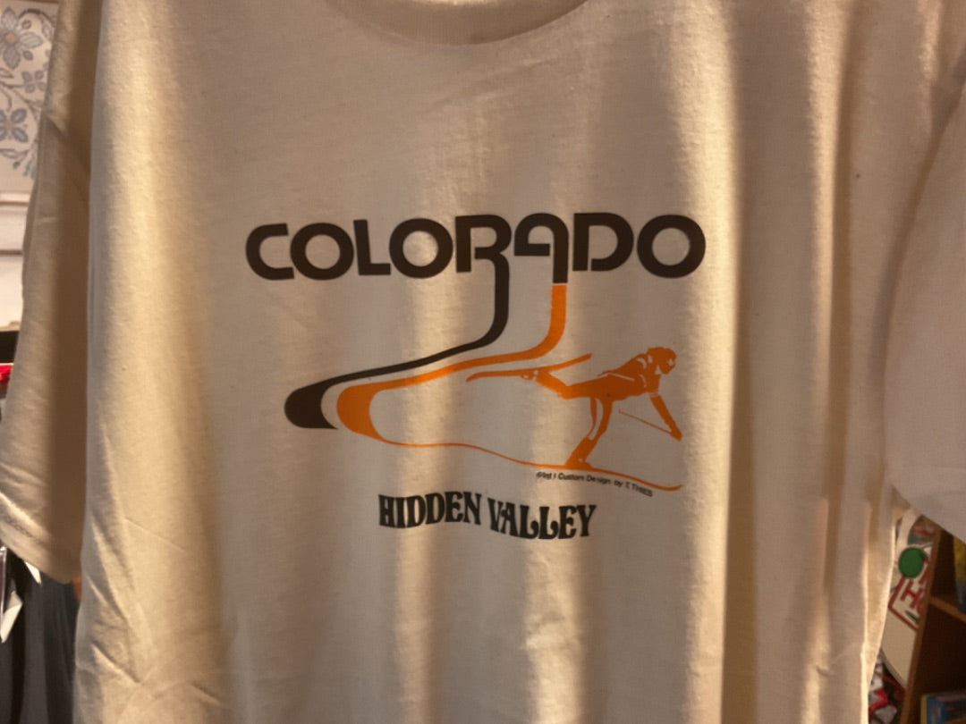Cream Vintage Hidden Valley Ski T-shirt (NOS)