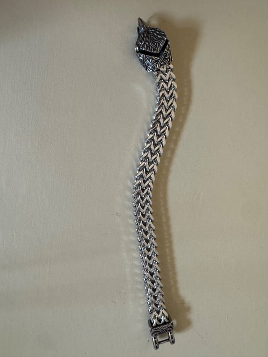 Eagle silvertone link bracelet