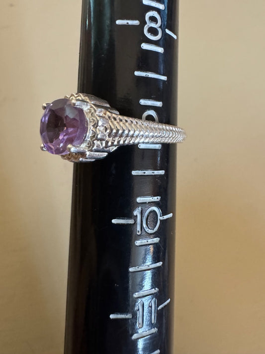 Amethyst 925 braided ring 8