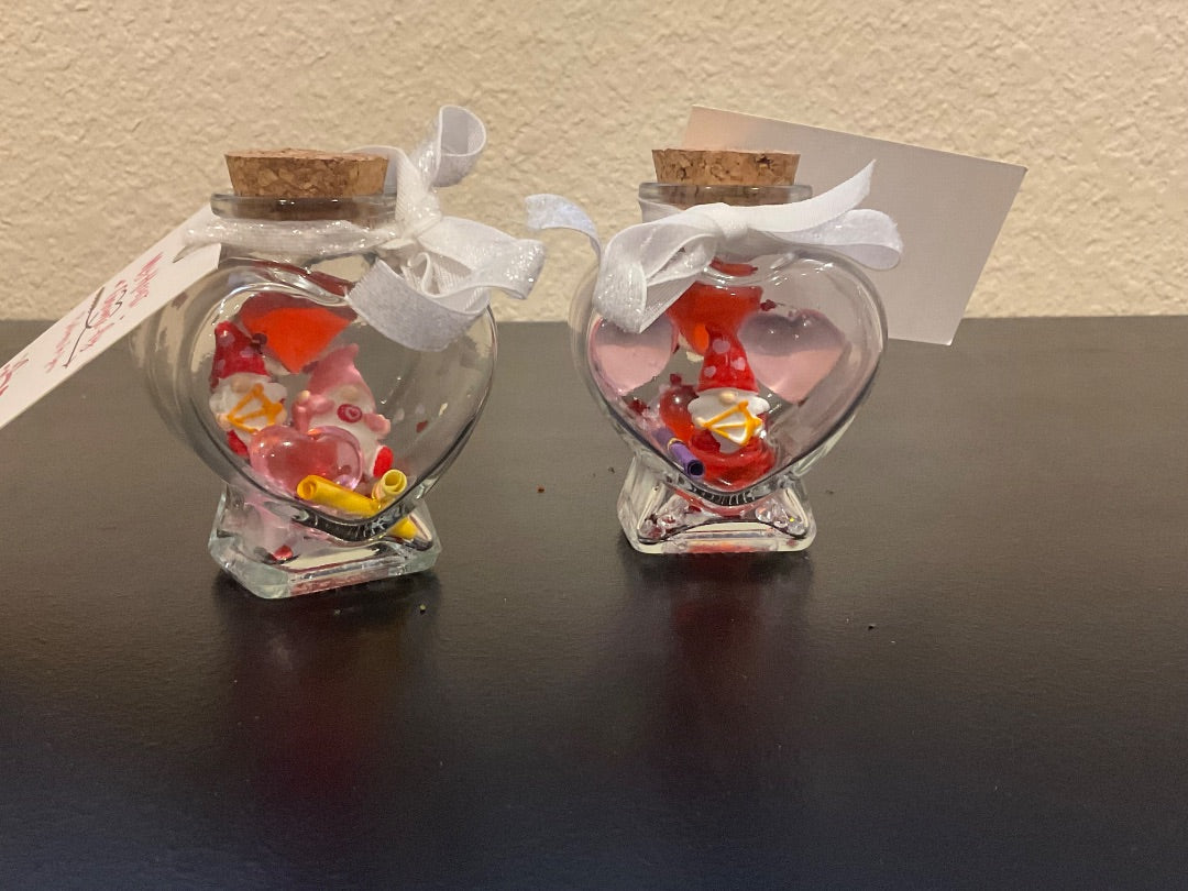 Handmade Love Jars with Gnomes and Scrolls