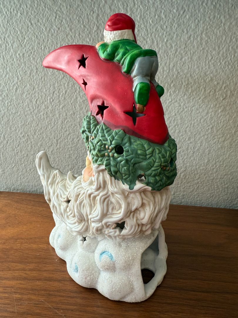 Vintage Ceramic Santa Tea light Holder