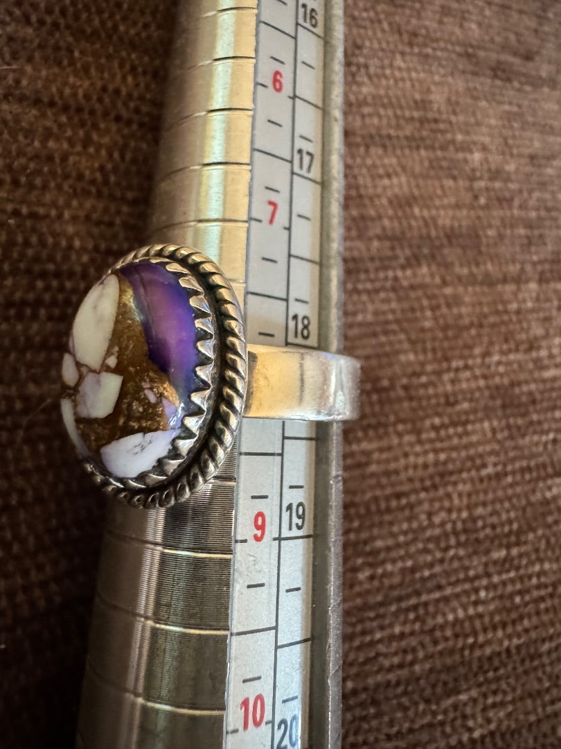 Purple dahlia 925 adjustable ring 8