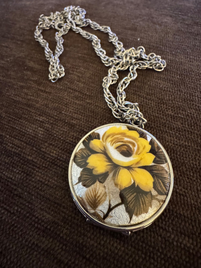 Yellow flower locket pendant