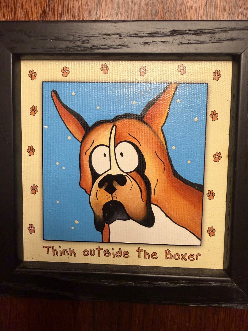 Framed Funny Boxer, 6x6