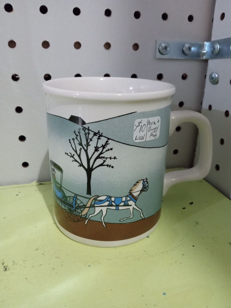 Blue Love mug Horse buggy, Small