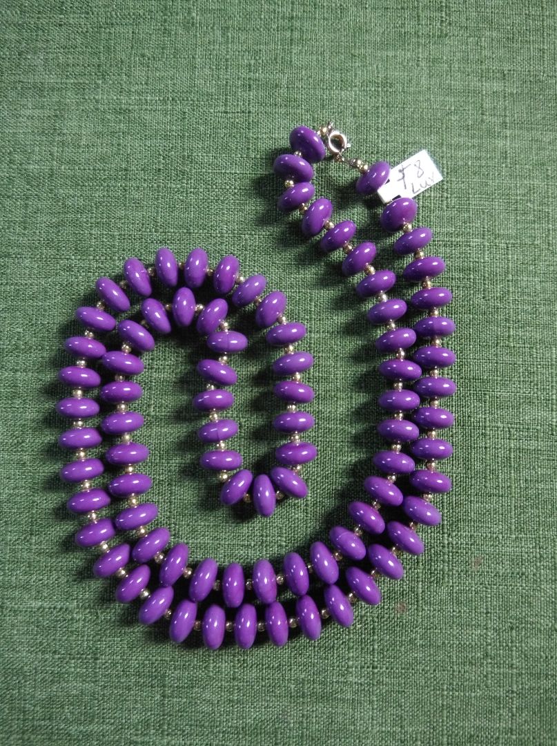 Purple Vintage beaded necklace
