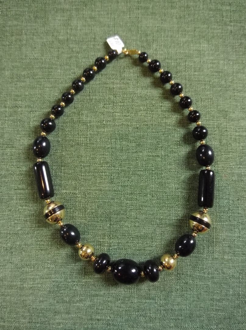 Black Trifari Vintage beaded necklace