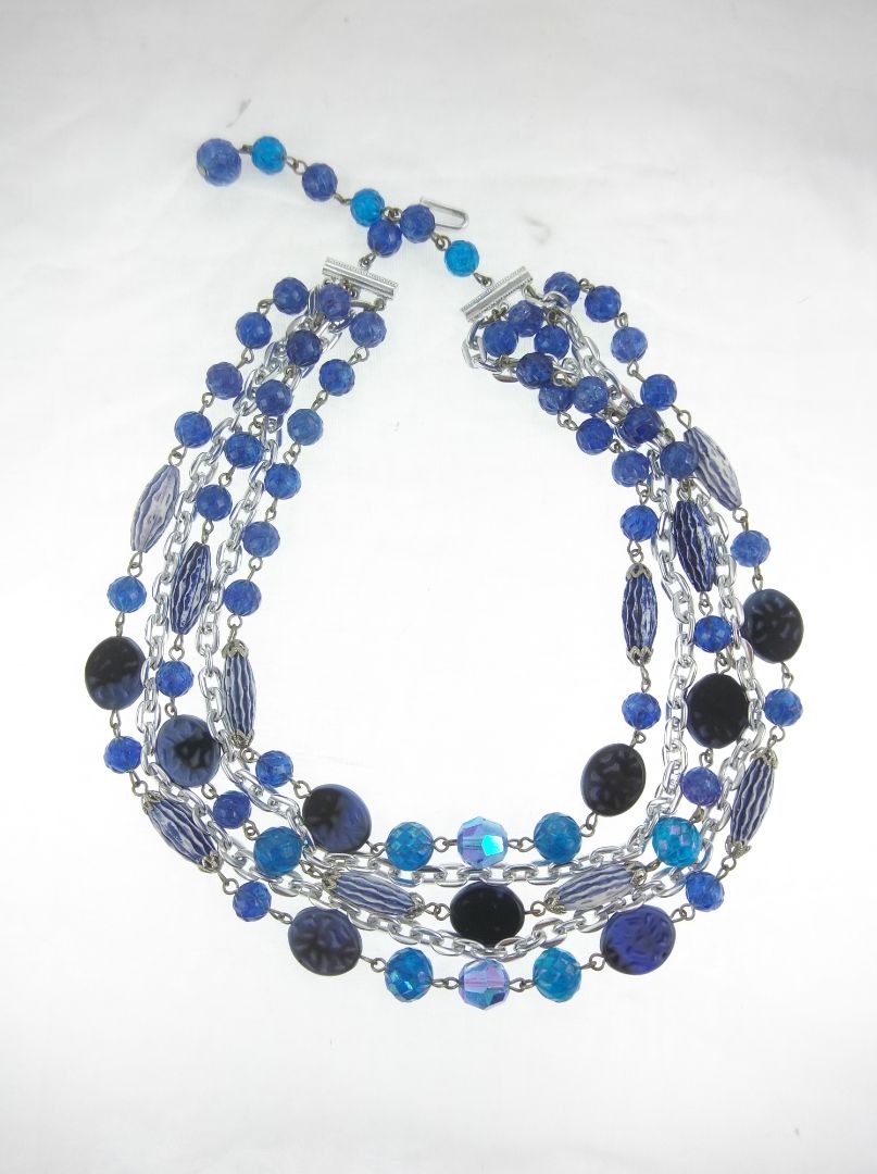 Blue Vintage Western Germany multi-strand necklace